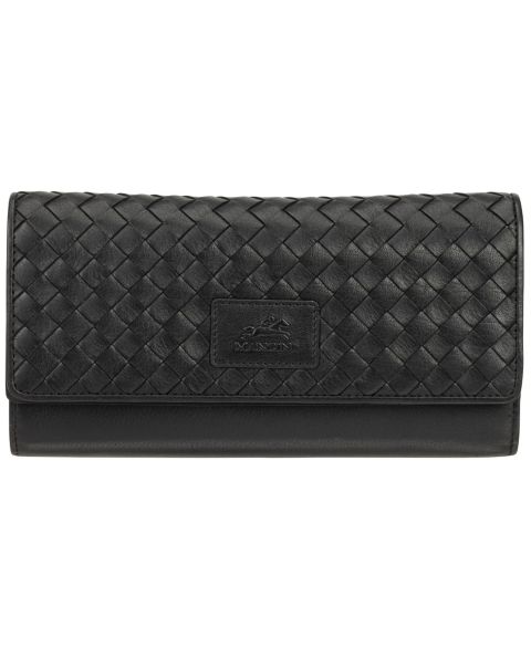 Mancini Basket Weave Collection RFID Secure Quadruple Fold Wallet