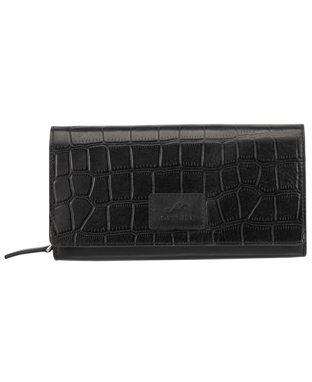 Mancini Women's Croco Collection Rfid Secure Clutch Wallet
