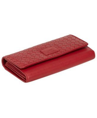 Women's Basket Weave Collection RFID Secure Quadruple Fold Wallet
