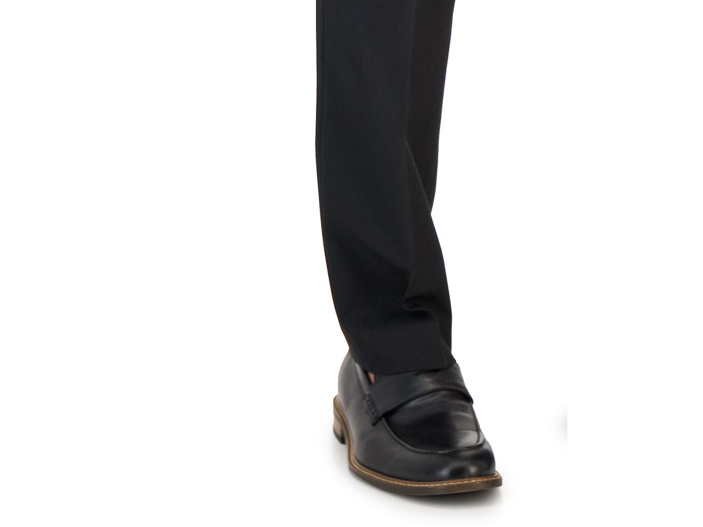 Мужской однотонный приталенный костюм-двойка Van Heusen Flex, цвет: Глубокий чёрный — фото 9