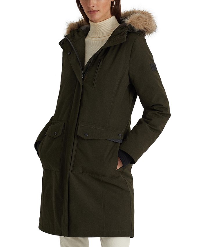 Lauren Ralph Lauren Women's Faux Fur Hooded Parka Coat, Created for