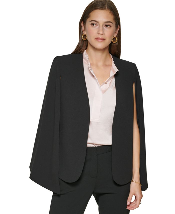 DKNY Women's Collarless Open-Front Cape-Sleeve Jacket - Macy's