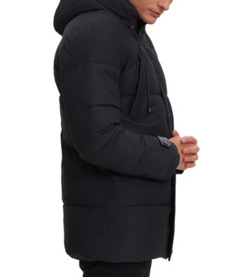 NOIZE Men's Mid-Length Hooded Puffer Parka Jacket