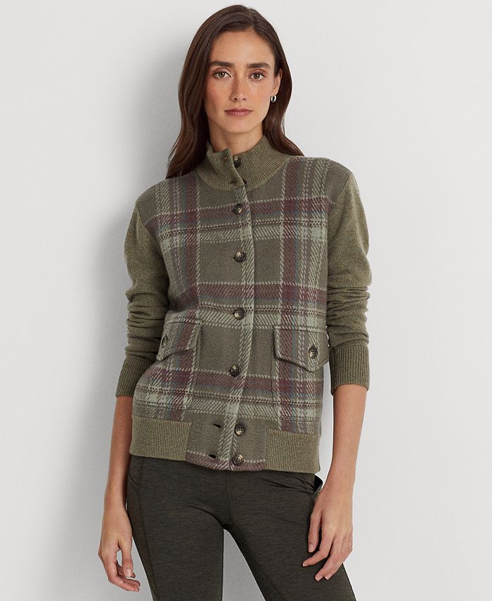 Lauren Ralph Lauren Women's Plaid Wool-Blend Coat - Macy's