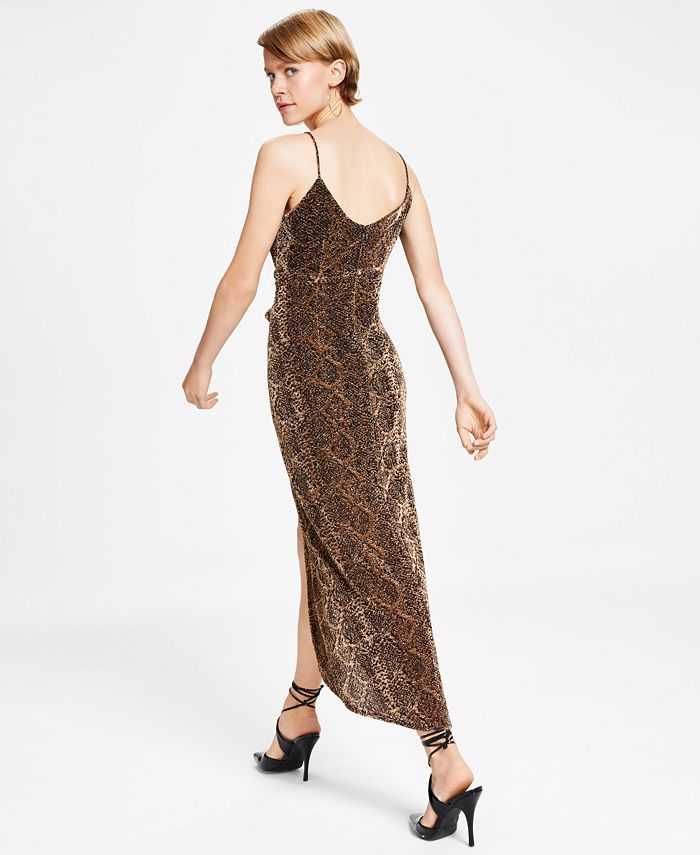Bar III Women's Twisted GlitterKnit FauxWrap Dress, Created for Macy