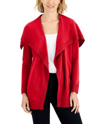 Jm Collection Womens Open Front Duster Cardigan Polished Nude Size Petite L main image 0