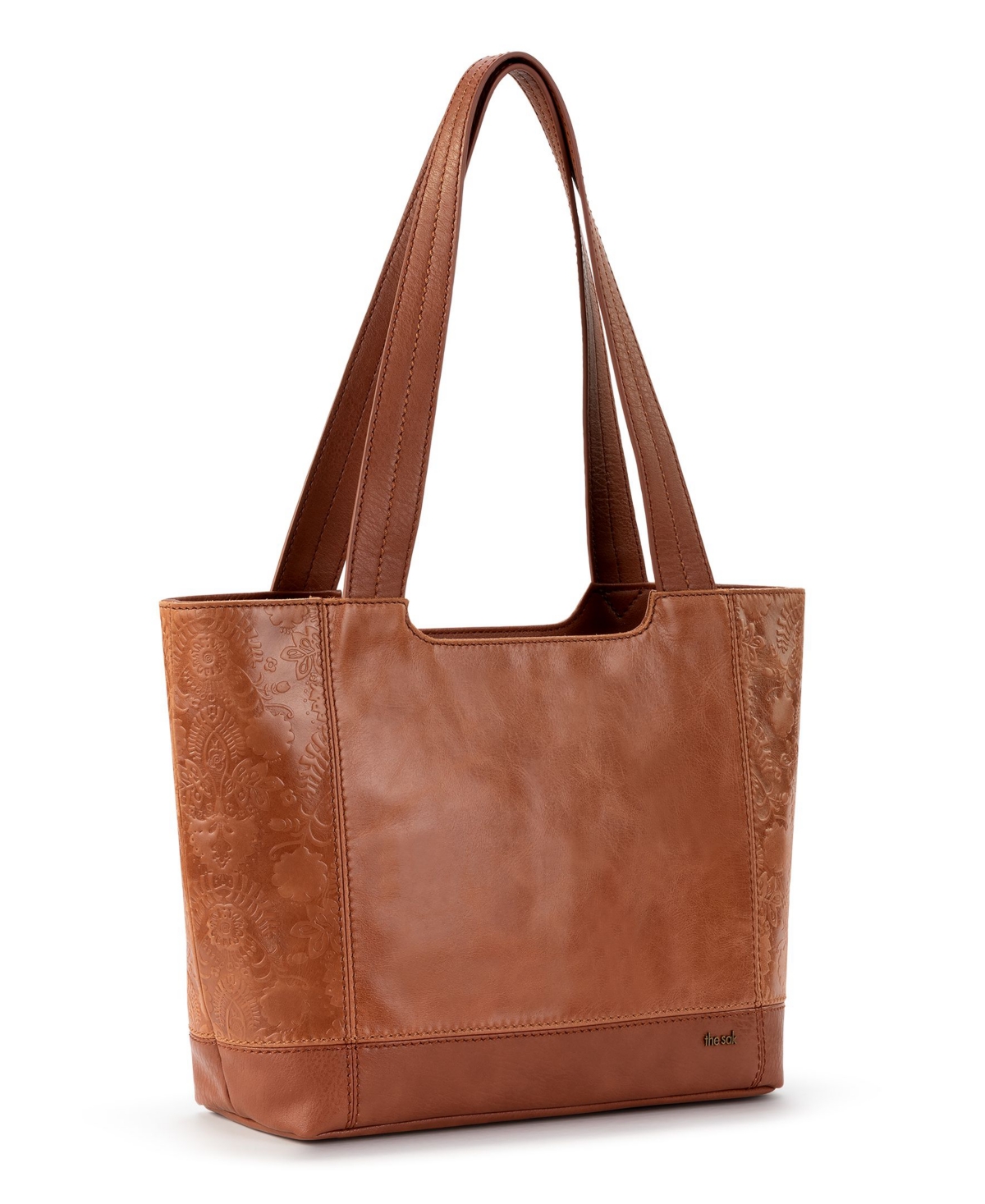 The Sak De Young Leather Tote In Tobacco Floral Emboss