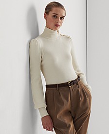 Women's Button-Trim Mockneck Sweater