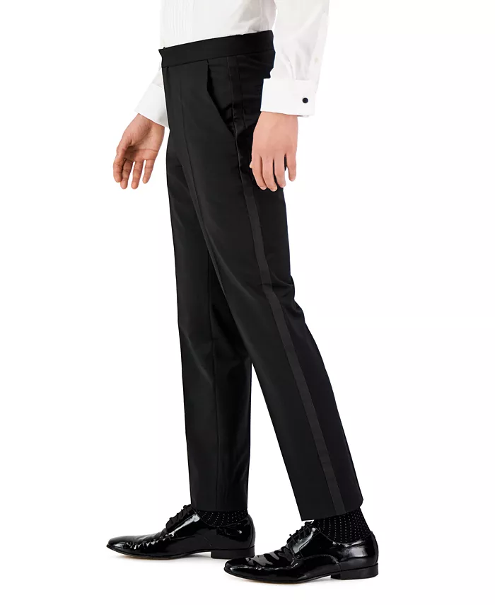 Men Unfinished Hem Modern-Fit Wool Blend Super Flex Stretch Tuxedo Pant - thumbnail 3