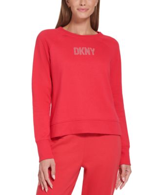 DKNY Women's Rhinestone Logo-Print Crewneck Sweatshirt 