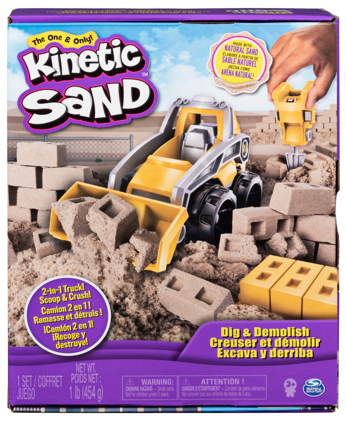 Dig Demolish Playset with 1lb Kinetic Sand and Toy Truck, - Multi-color