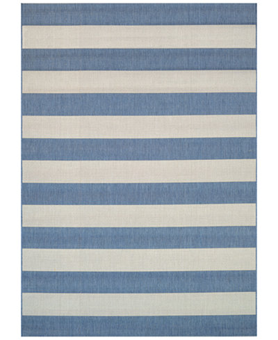 Couristan Indoor/Outdoor Area Rugs, Afuera 5229/9013 Yacht Club Cornflower-Ivory
