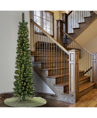 National Tree Company 6' Pre-Lit Nooksack Fir Pencil Slim Tree With LED ...