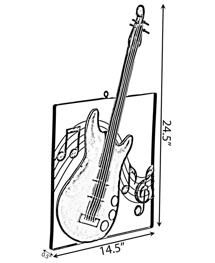 Vintiquewise Hanging Guitar Musical Note Wall Art Decor Sculpture Macy's