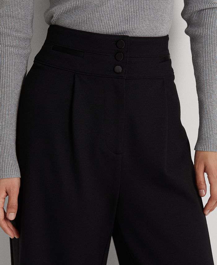 Lauren Ralph Lauren Women's Cropped Pleated Ponte Pants - Macy's