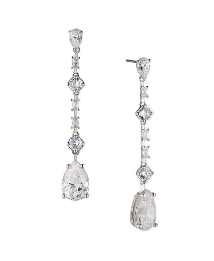 Eliot Danori Linear Drop Earring in Silver-Tone - Macy's