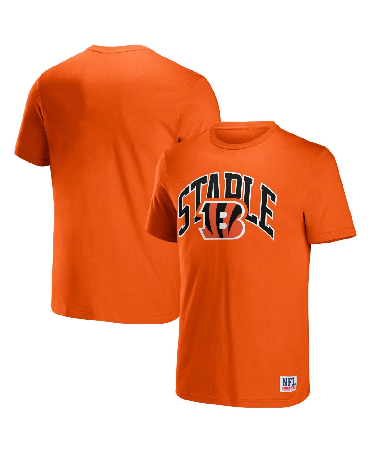 Nfl Properties Men's Nfl X Staple Orange Cincinnati Bengals Lockup Logo Short Sleeve T-shirt