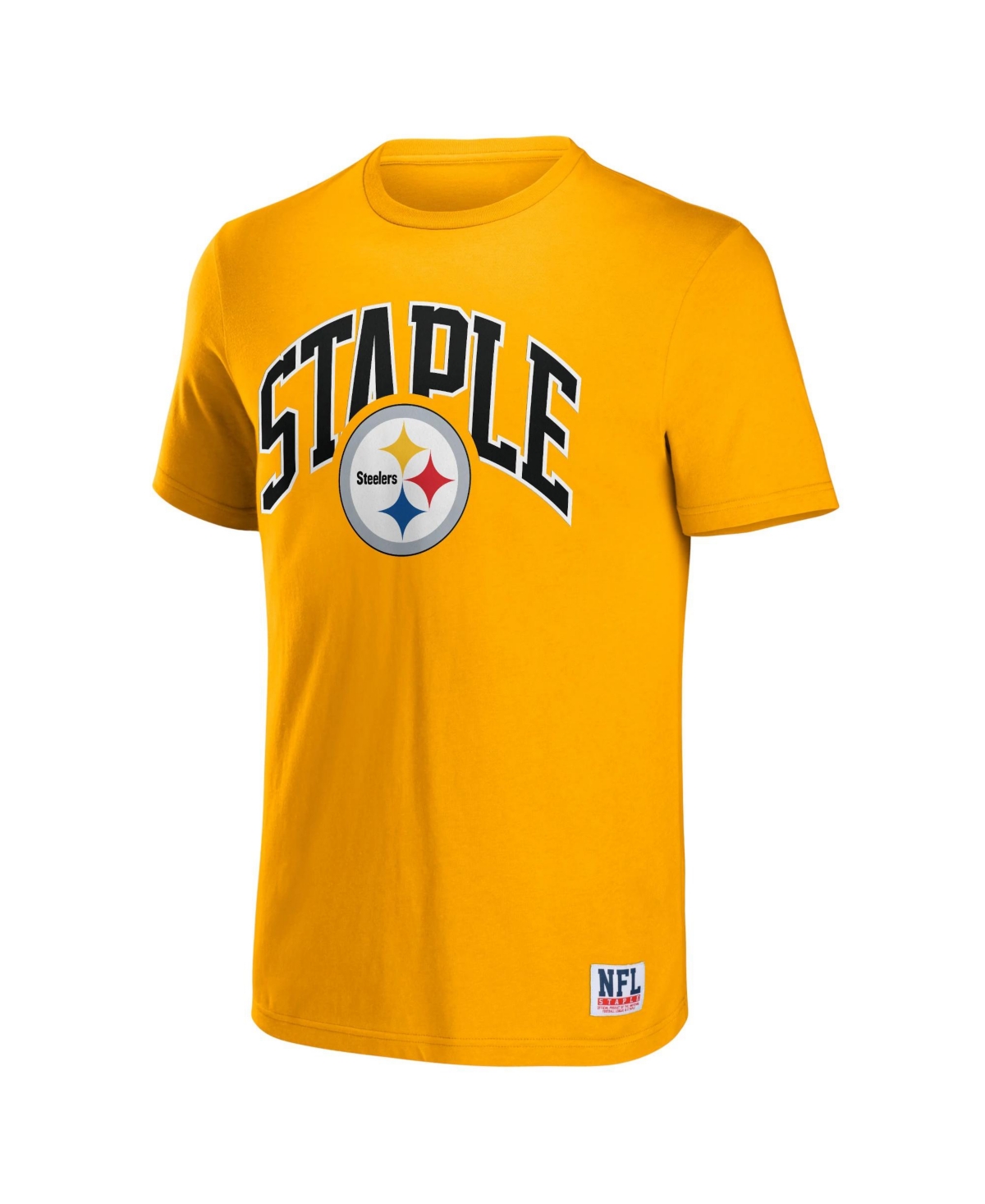 Shop Nfl Properties Men's Nfl X Staple Yellow Pittsburgh Steelers Lockup Logo Short Sleeve T-shirt