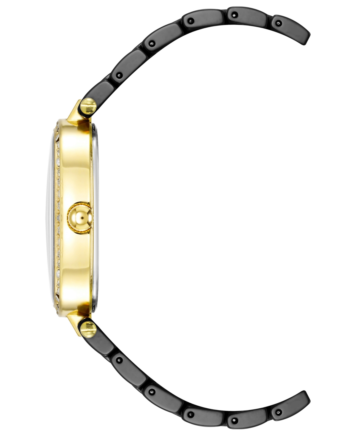 Anne Klein Women's Three-Hand Quartz Black Ceramic Bracelet Watch, 27mm - Gold-Tone, Black