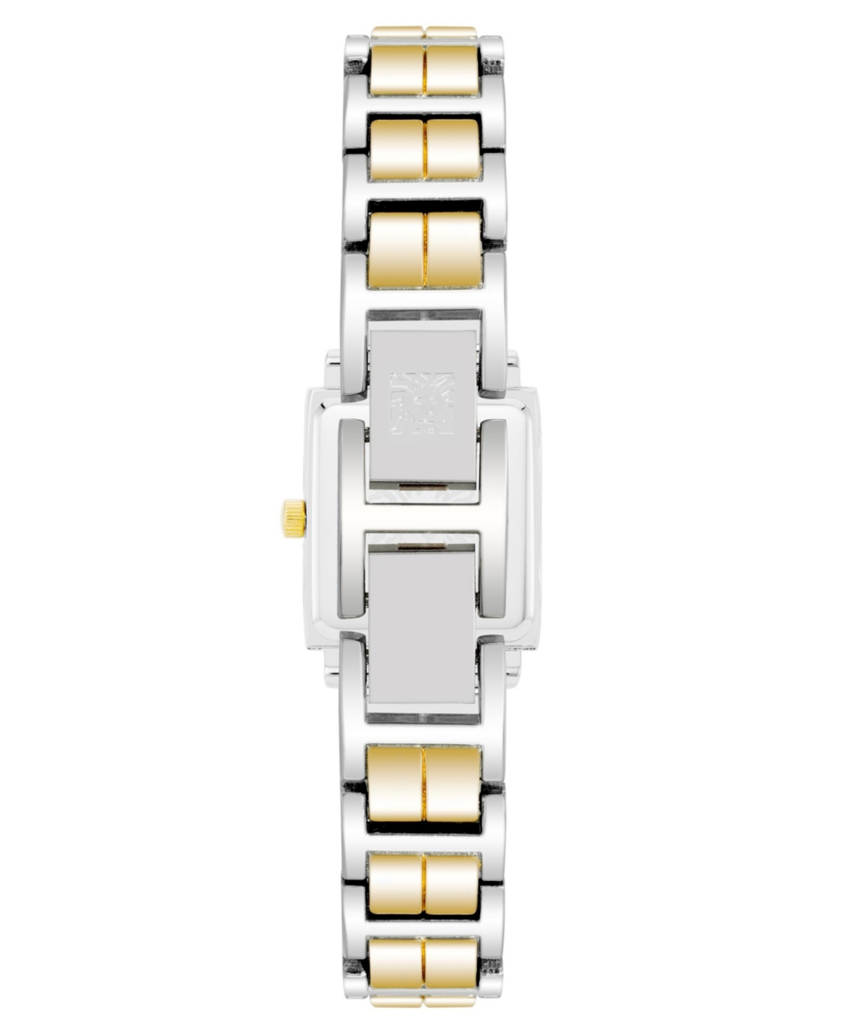 Anne Klein Women's Three-Hand Quartz Square Gold-Tone and Silver-Tone Alloy Bracelet Watch, 21mm - Silver-Tone, Gold-Tone