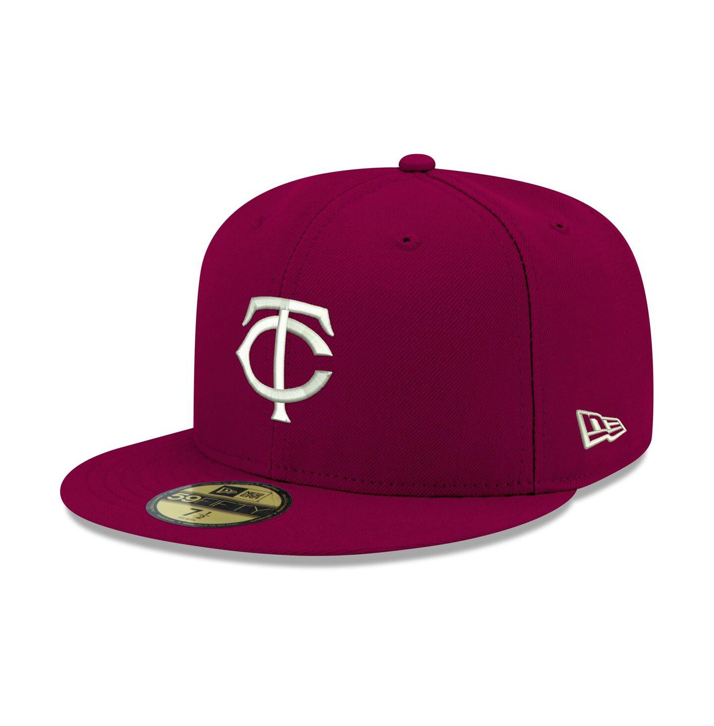 Мужская кепка New Era Cardinal Minnesota Twins Logo White 59FIFTY Fitted Hat — фото 1