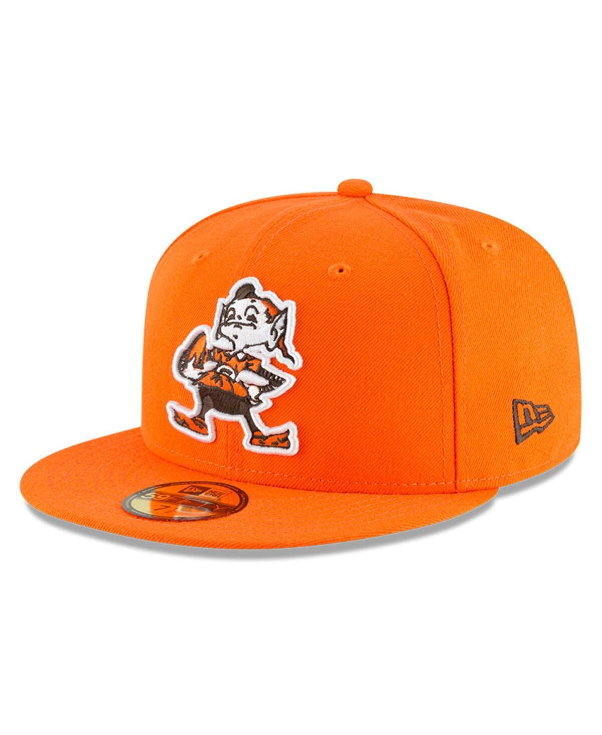 Men's New EraCleveland Browns Omaha Throwback 59FIFTY Fitted Hat - Orange