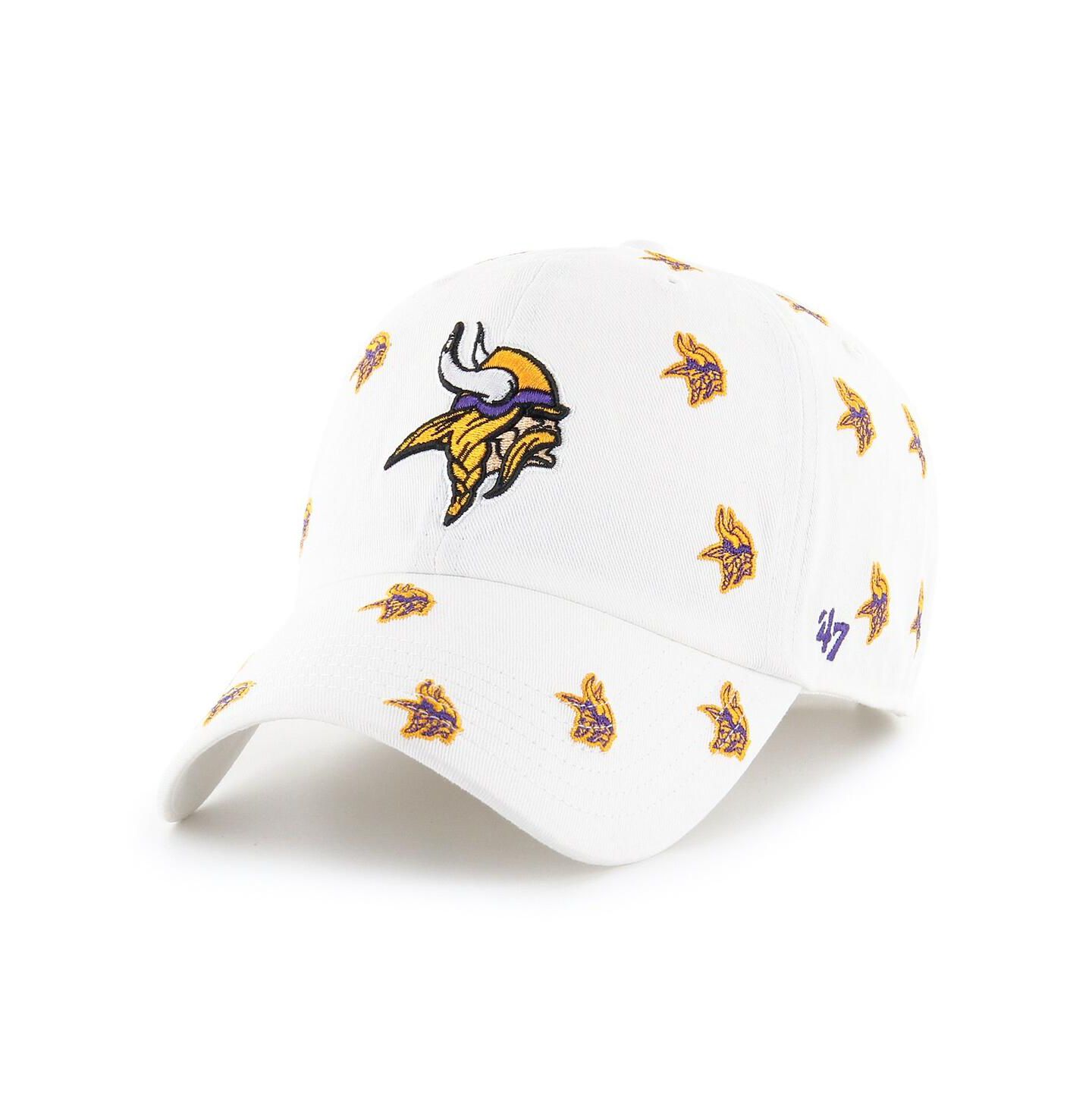 Женская кепка '47 Brand White Minnesota Vikings Confetti Clean Up Adjustable Hat — фото 2