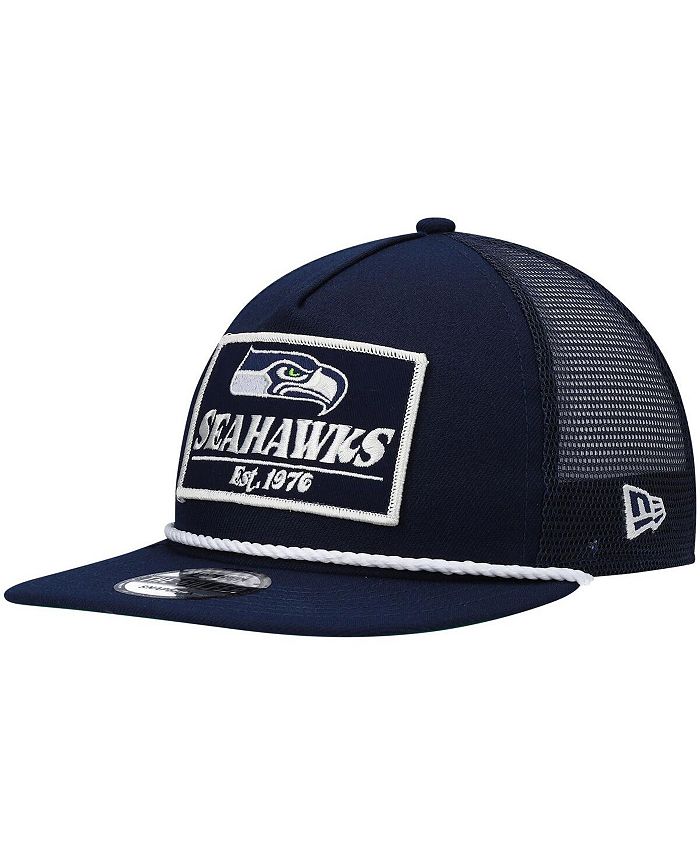 New Era Men's Navy Seattle Seahawks Old School Golfer Trucker