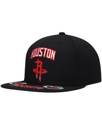 Men's Mitchell & Ness Black Houston Rockets Front Loaded Snapback Hat ...
