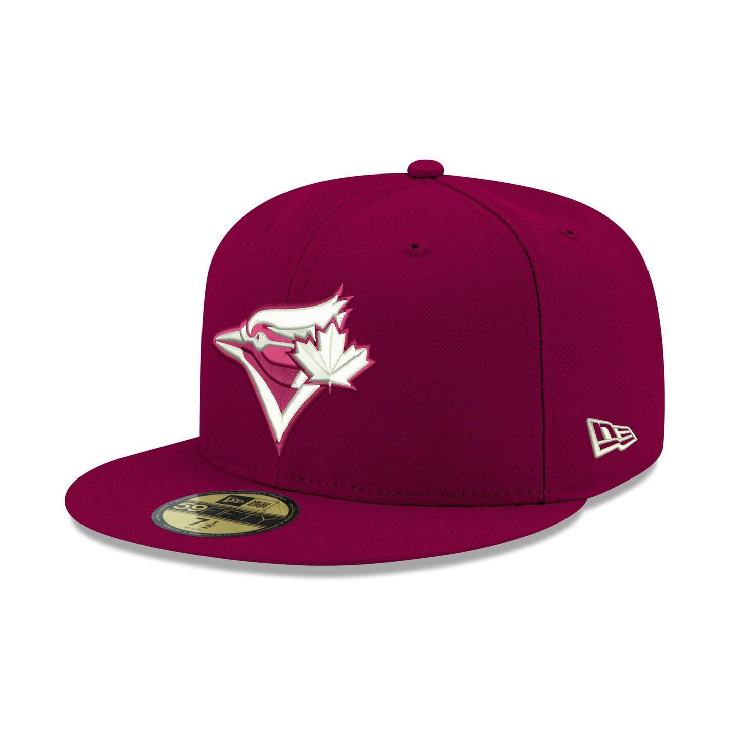 Мужская кепка New Era Cardinal Toronto Blue Jays Logo White 59FIFTY Fitted Hat — фото 2