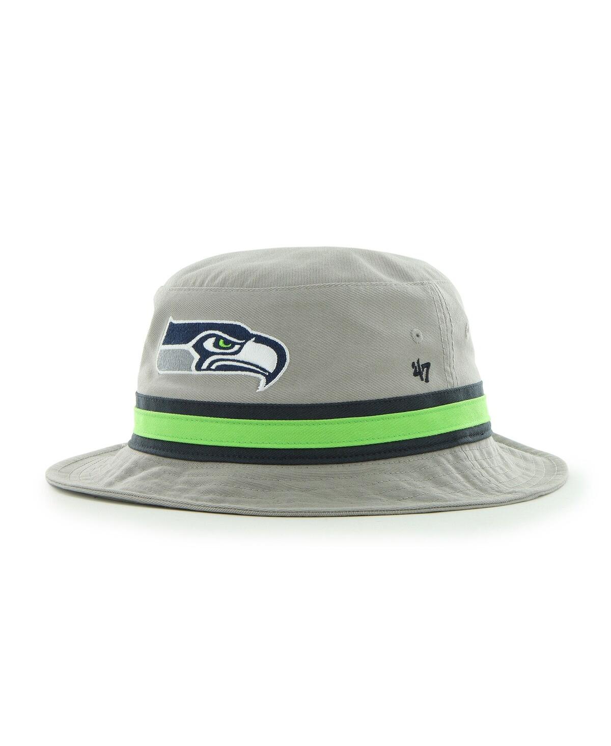 47 Brand Men's ' Gray Seattle Seahawks Striped Bucket Hat