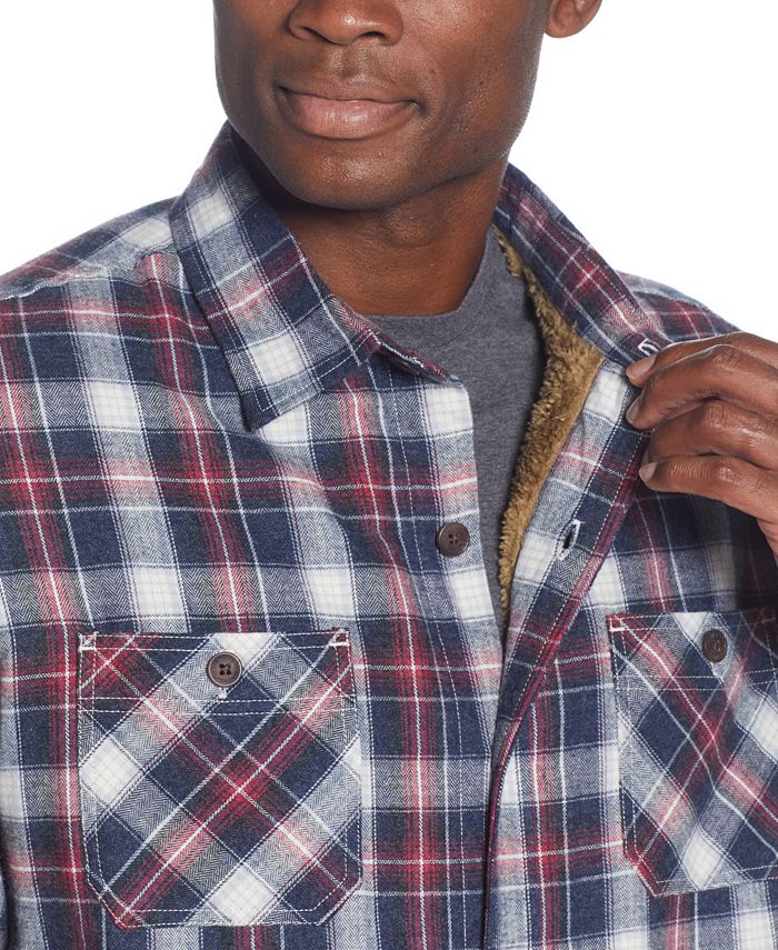Weatherproof Vintage Men's Sherpa Lining Flannel Shirt Jacket & Reviews