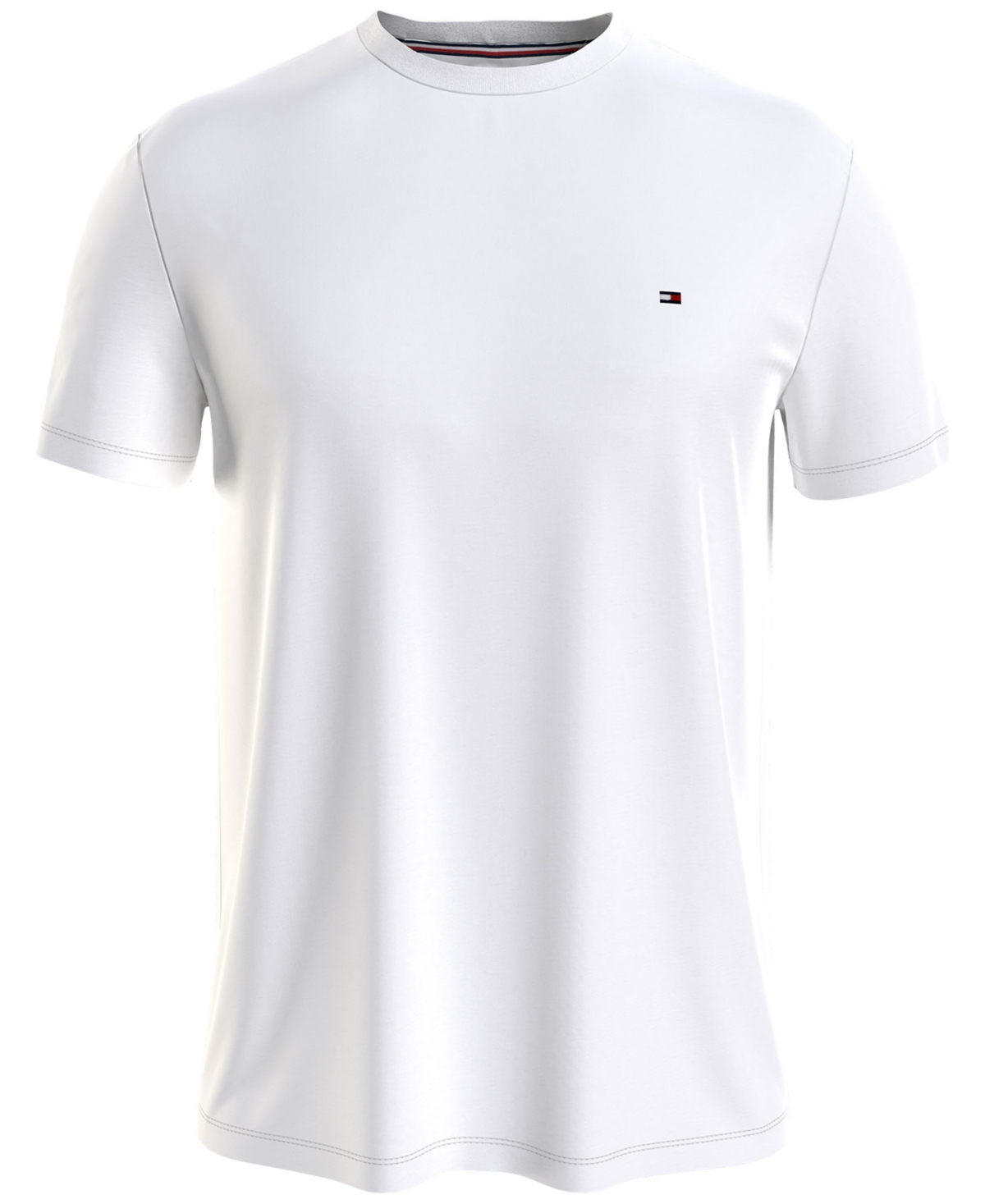 Shop Tommy Hilfiger Men's Stretch Cotton Slim-fit T-shirt In Bright White