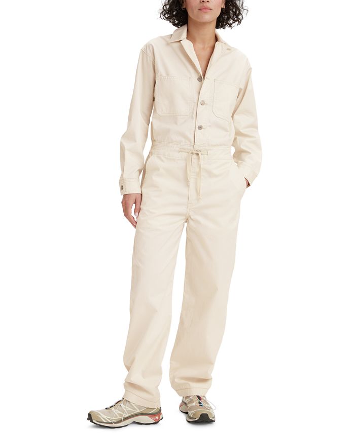 Levi's Women's Cotton Cargo Long-Sleeve Jumpsuit & Reviews - Pants & Capris  - Women - Macy's