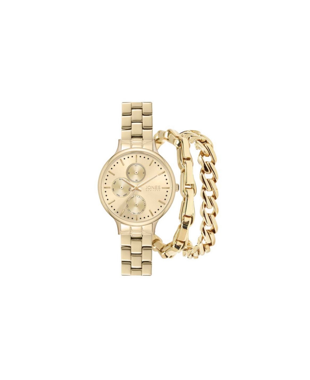 Women's Shiny Gold-Tone Metal Bracelet Watch 34mm Gift Set - Gold-Tone