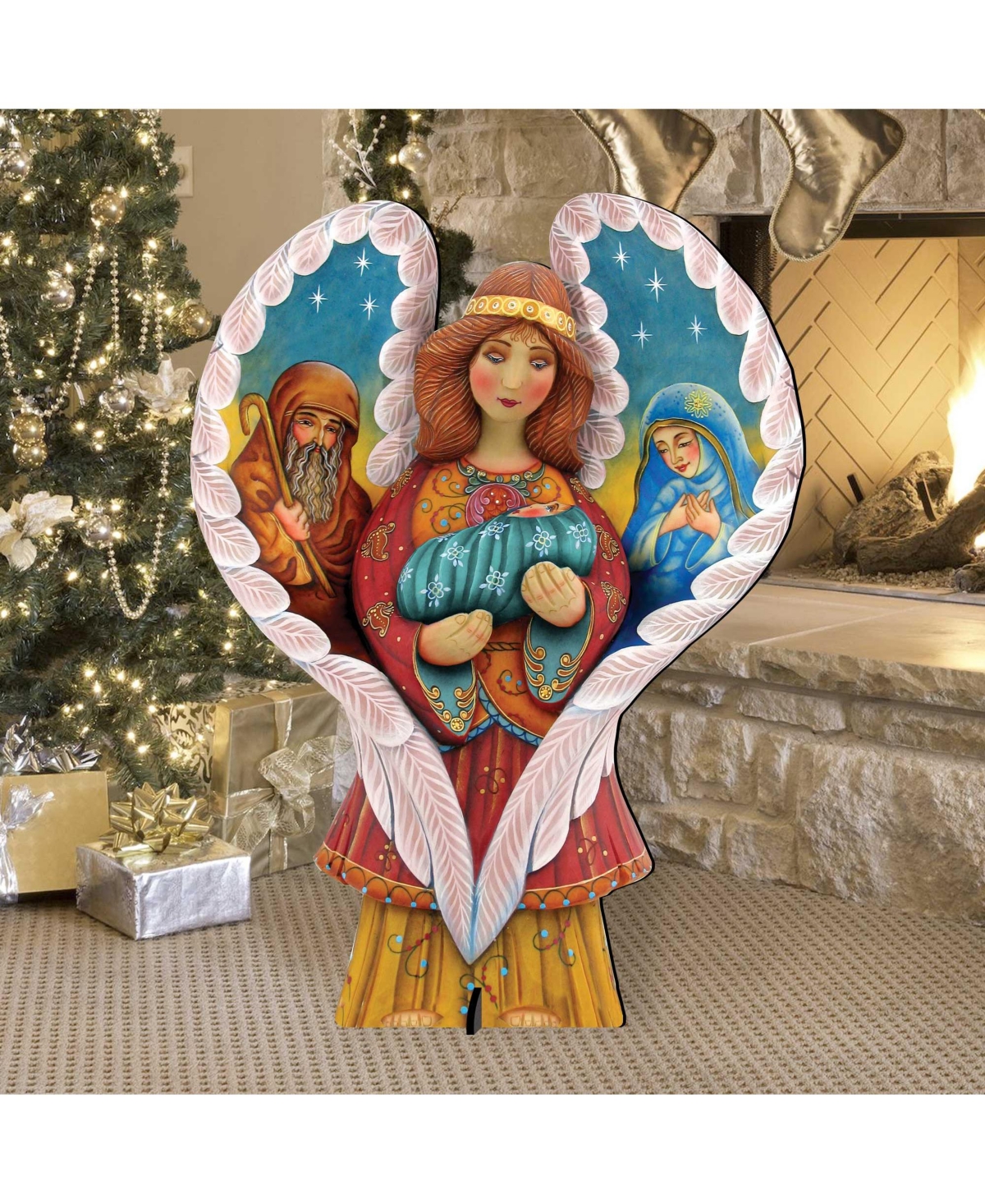 Designocracy Holy Family Angel Holiday Outdoor Decor By G.DeBrekht