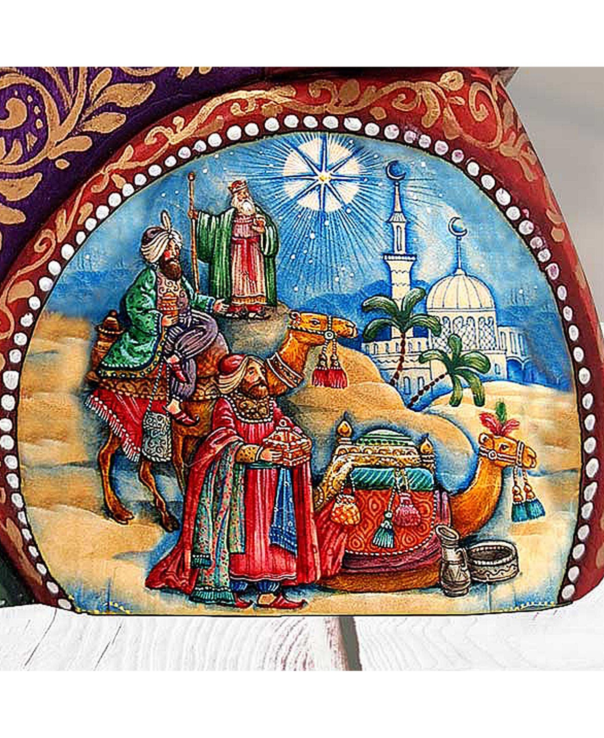 G.DeBrekht The Journey of The Three Kings Santa Wood Carved Holiday Figurine