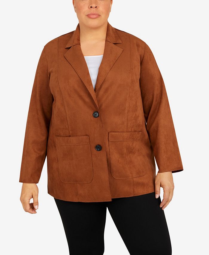 Alfred Dunner Faux Suede Jacket