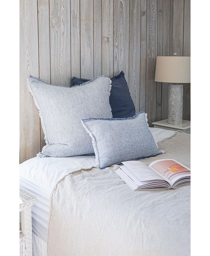 Anaya Home Chambray Blue Linen Down Lumbar Pillow - Macy's