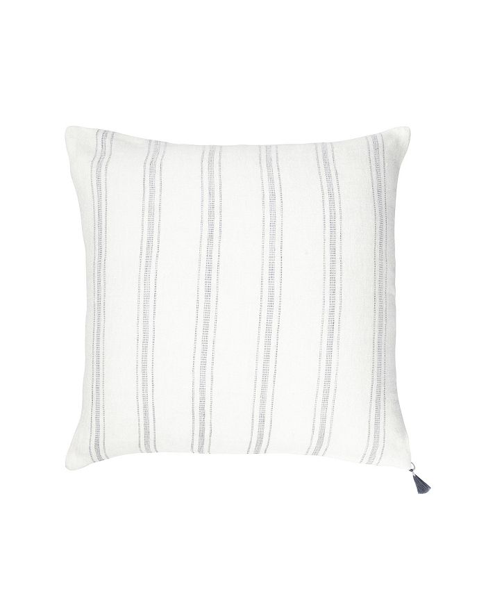 Anaya Home White With Grey Stripes So Soft Linen Down Throw Pillow Macy's