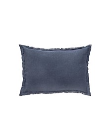 Navy Blue Linen Down Alternative  Lumbar Pillow