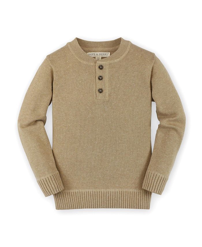 Hope & Henry Boys' Long Sleeve Crew Neck Pullover Sweater 