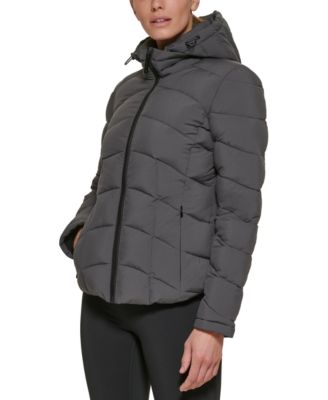 Hooded Stretch Packable Puffer Coat 
