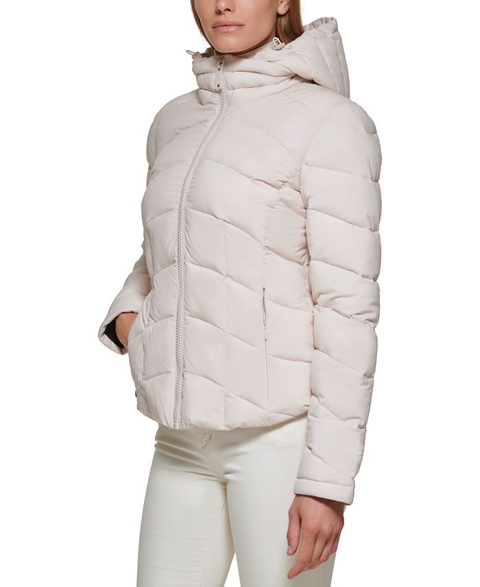 Calvin Klein Women's Hooded Stretch Packable Puffer Coat, Created for