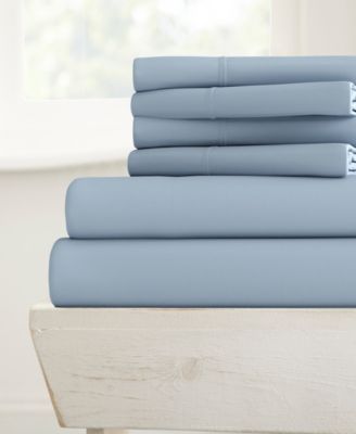 ienjoy Home Solids in Style 6-Pc. Sheet Set, Queen - Light Blue, Queen Sheet Set