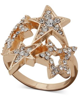 KARL LAGERFELD PARIS - Gold-Tone Pav&eacute; Star Cocktail Ring