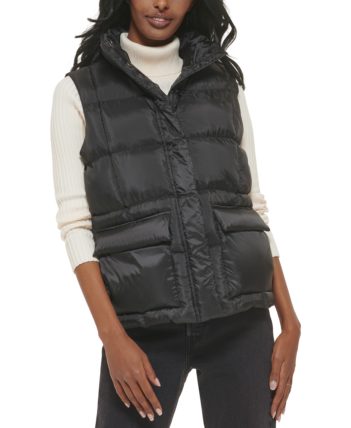 Womens Box-Quilted Puffer Vest