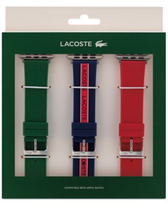 Lacoste - Petit Green, Blue & Red Silicone Strap for Apple Watch&reg; 42mm/44mm Gift Set