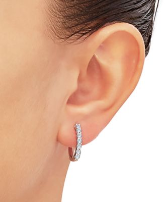 Lab-Created Diamond Small Hoop Earrings (5/8 ct. t.w.) in Sterling Silver