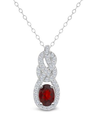 Topaz (3/8 ct. t.w.) Halo Pendant Necklace in Sterling Silver